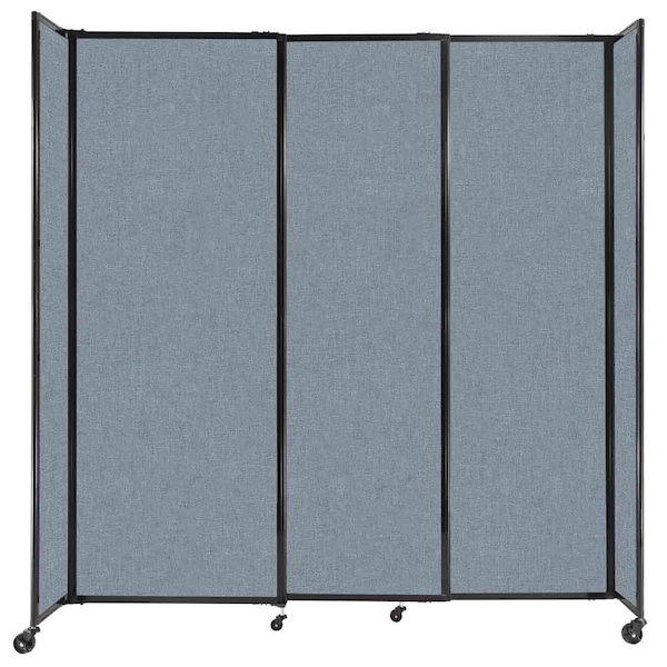 StraightWall Sliding Portable Partition 7'2" x 7'6" Powder Blue Fabric
